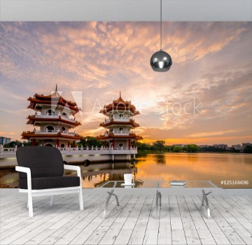 Picture of Twin Pagoda of Chinese Garden